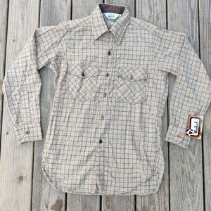 70s Woolrich Plaid Flannel Shirt M NWT Wool NOS Shacket Lumberjack Work Vintage